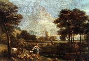ZAIS, Giuseppe Landscape with Shepherds and Fishermen USA oil painting reproduction